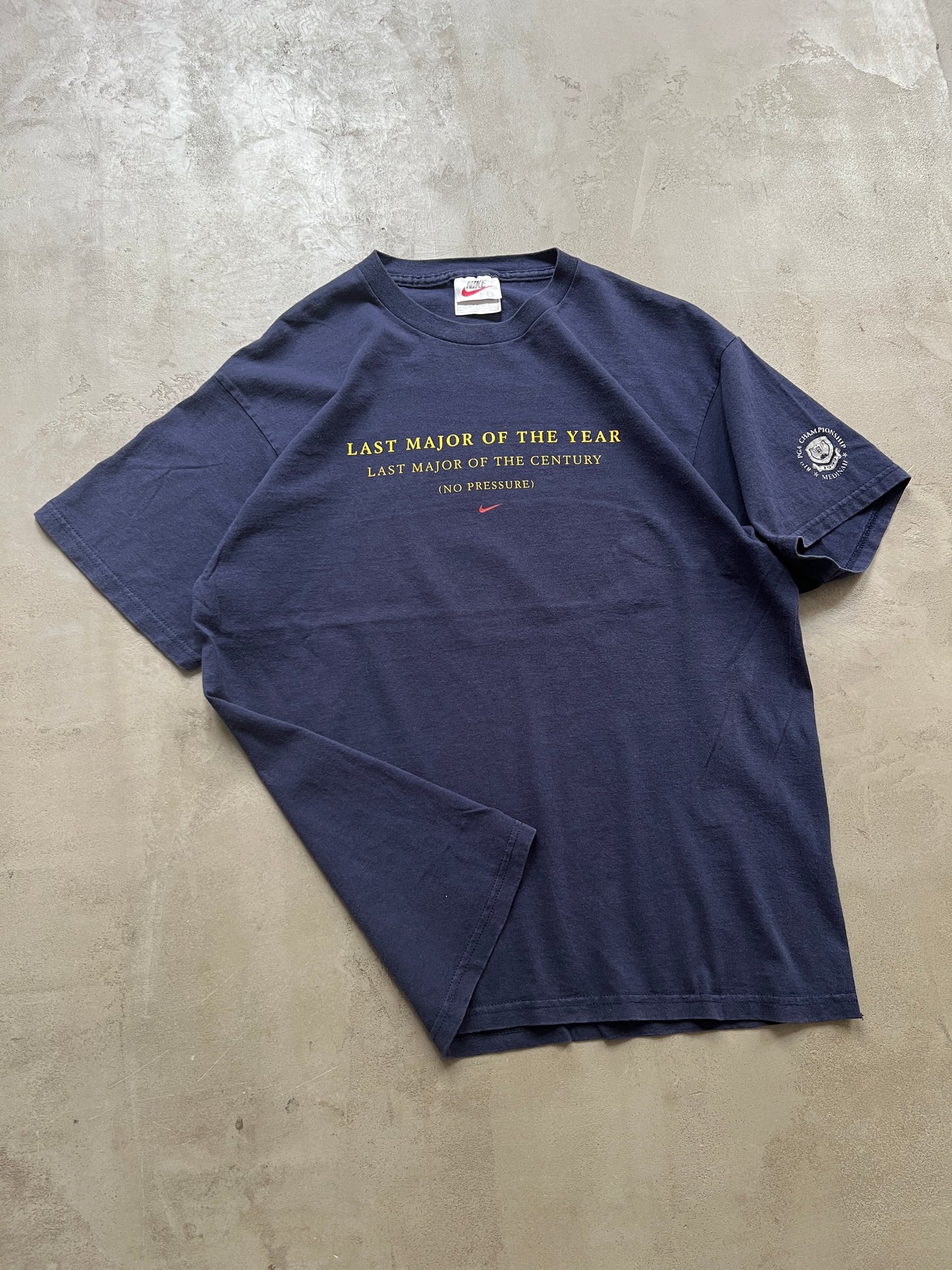 FADED NAVY NIKE GOLF PGA TEE - 1990S - M/L