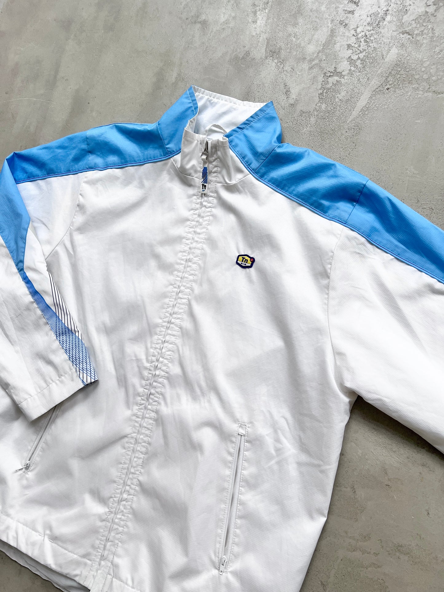 WHITE / BABY BLUE NIKE TN TRACK JACKET - 2000S - S/M