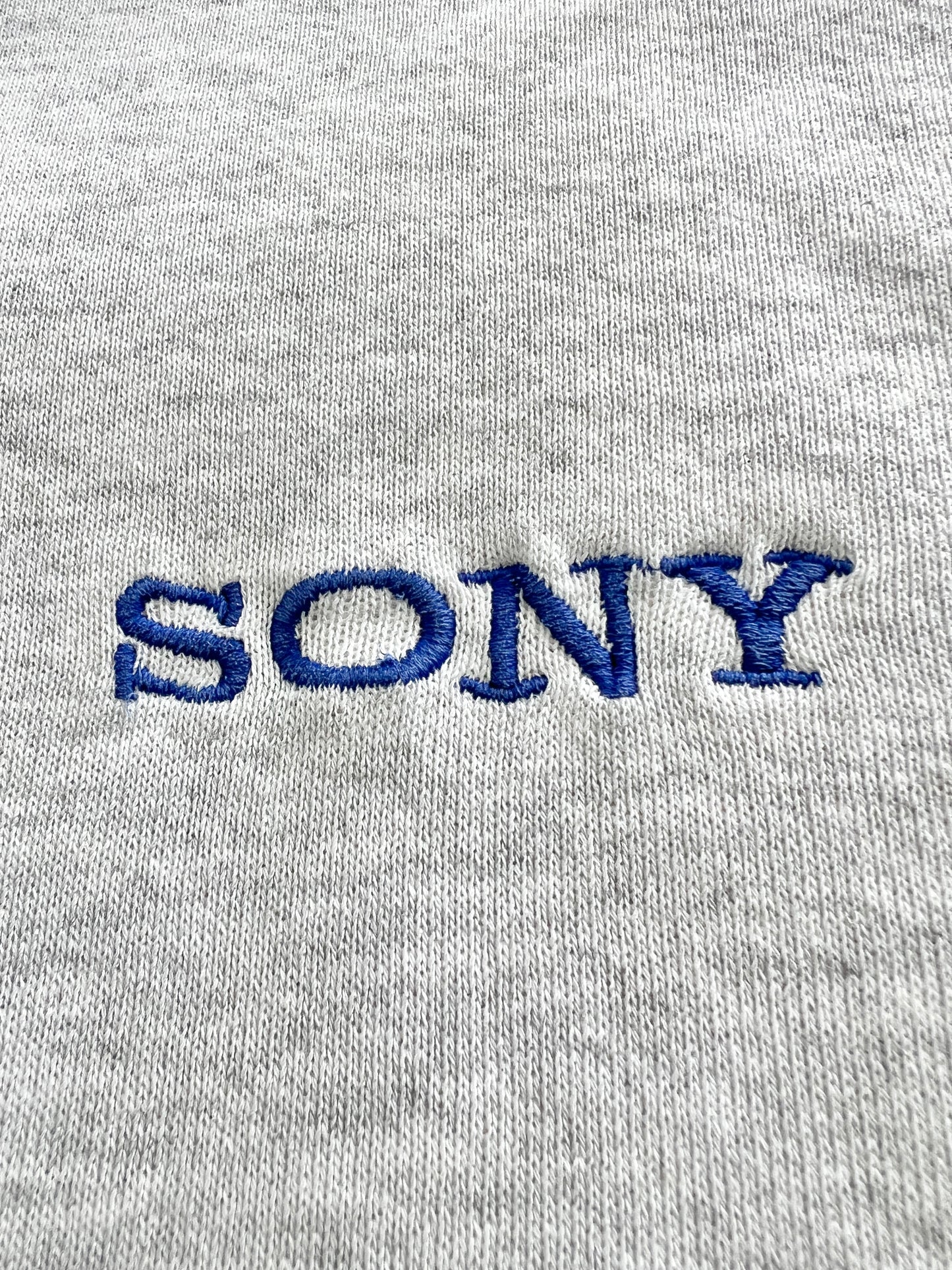 GREY SONY ZIP UP HOODIE - 1990S - L