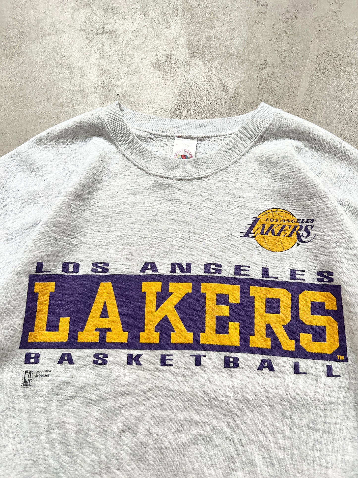 GREY LA LAKERS SWEATER - 1990S - L/M