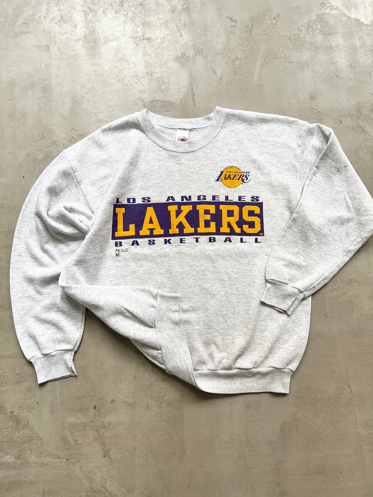 GREY LA LAKERS SWEATER - 1990S - L/M