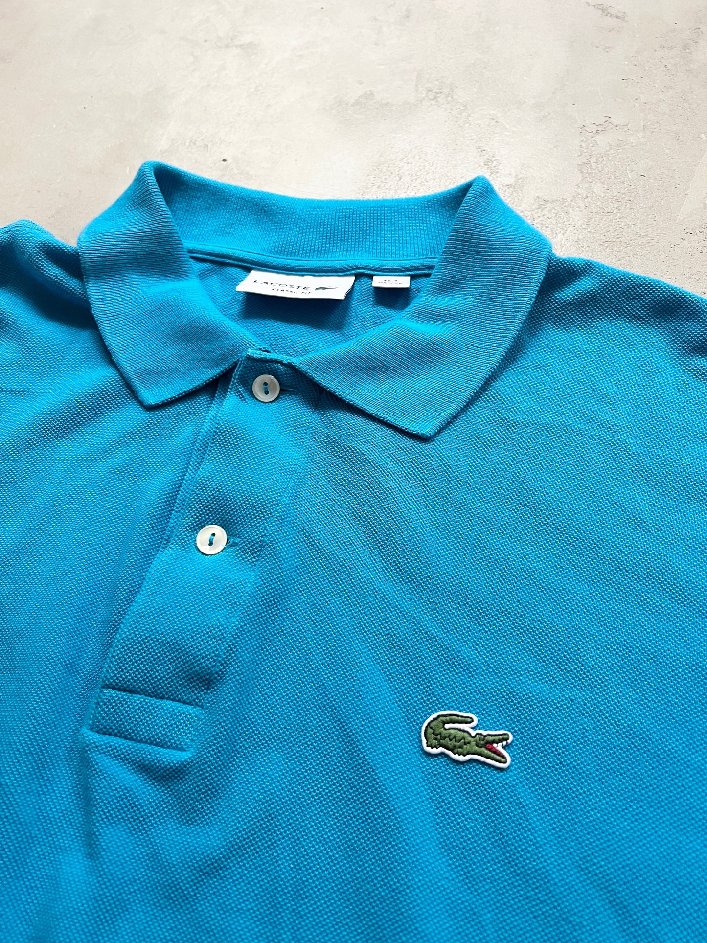 OCEAN BLUE LACOSTE POLO - 2000S - XL