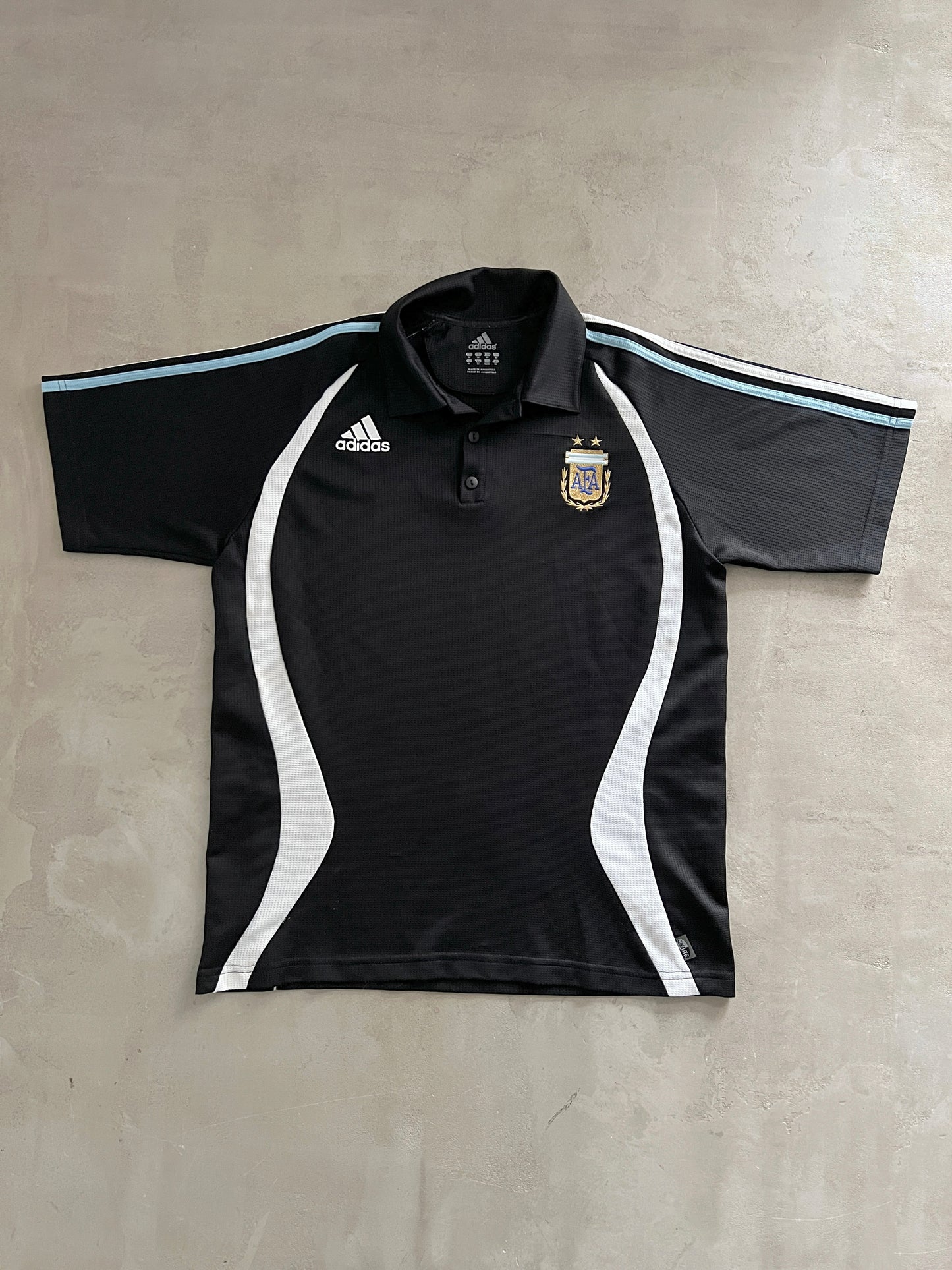 BLACK/BABY BLUE ARGENTINA POLO JERSEY - 2000S - L