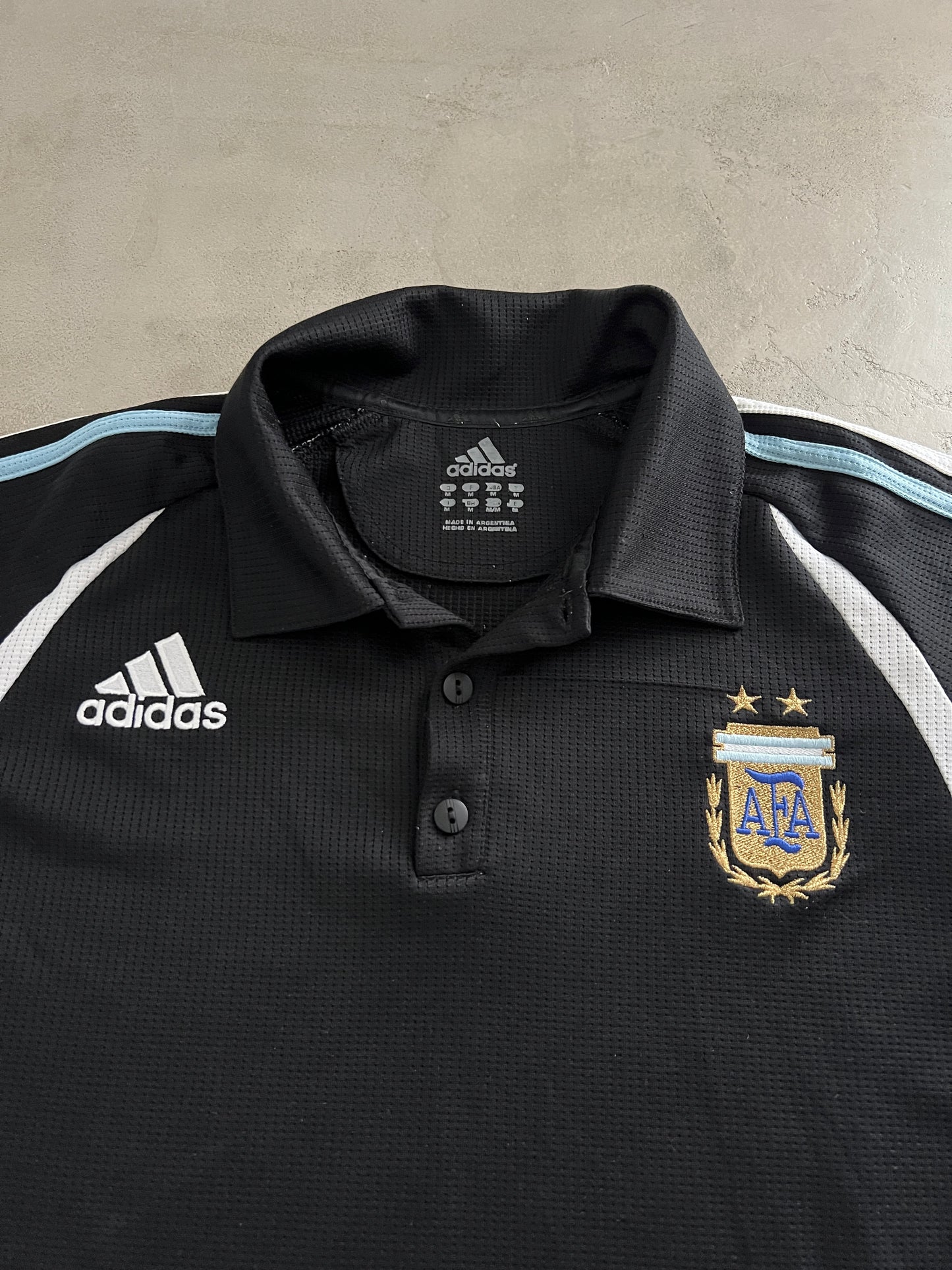 BLACK/BABY BLUE ARGENTINA POLO JERSEY - 2000S - L