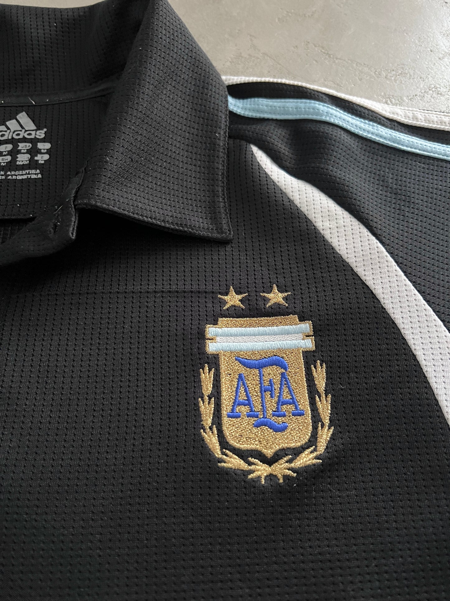 BLACK/BABY BLUE ARGENTINA POLO JERSEY - 2000S - L