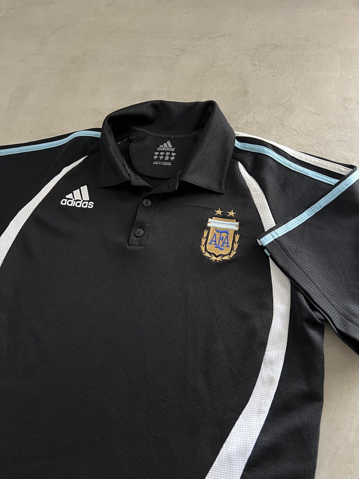 BLACK/BABY BLUE ARGENTINA POLO JERSEY - 2000S - L