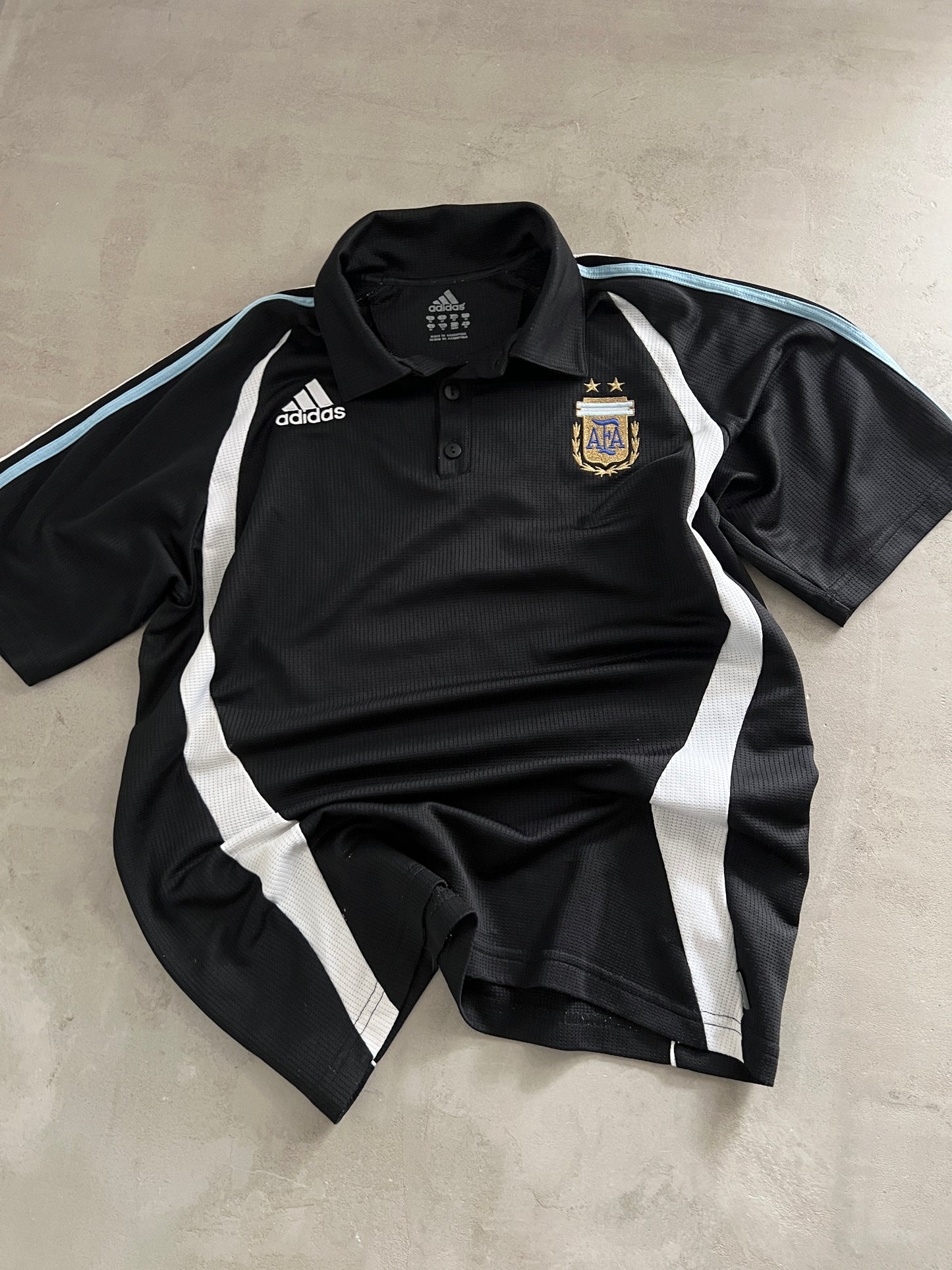 BLACK/BABY BLUE ARGENTINA POLO JERSEY - 2000S - L