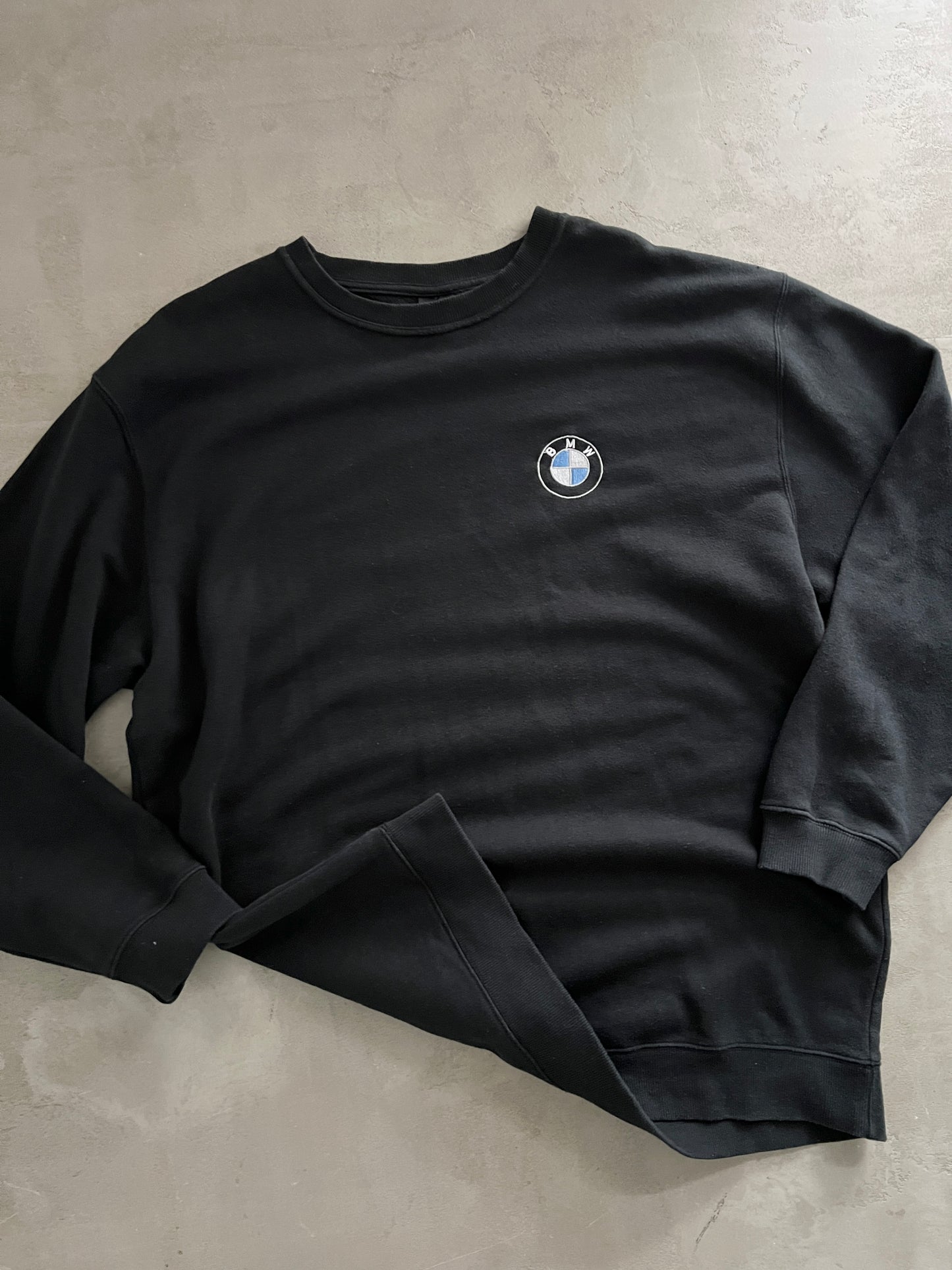 BLACK BMW SWEATER - 1990S - XXL