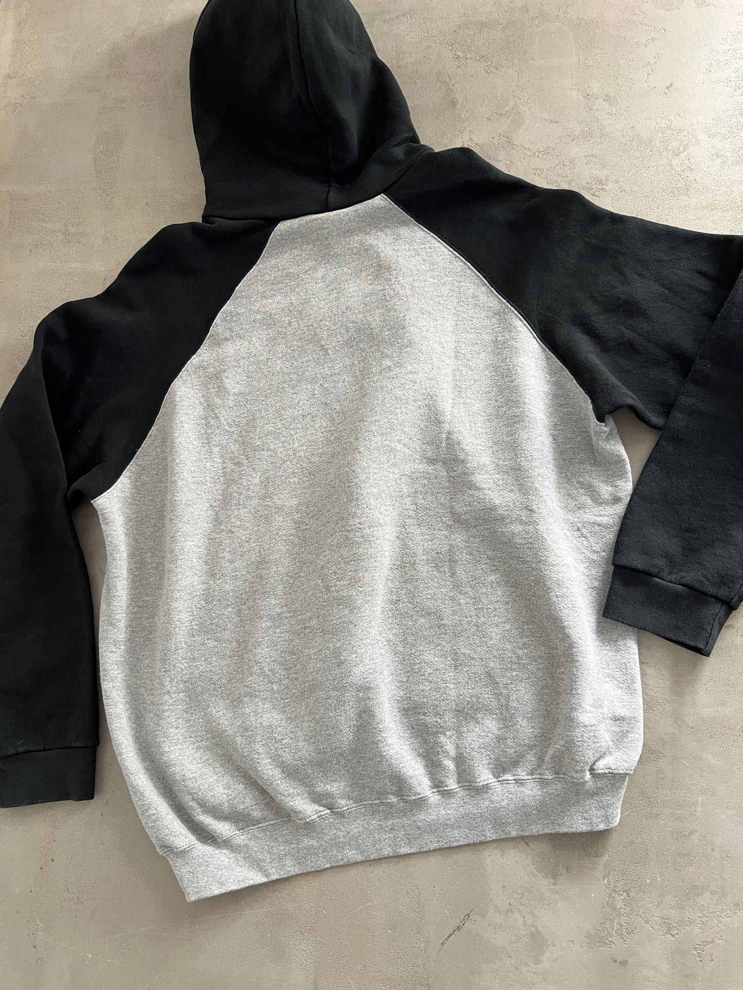 GREY/BLACK NIKE HOODIE - 1990S - XL