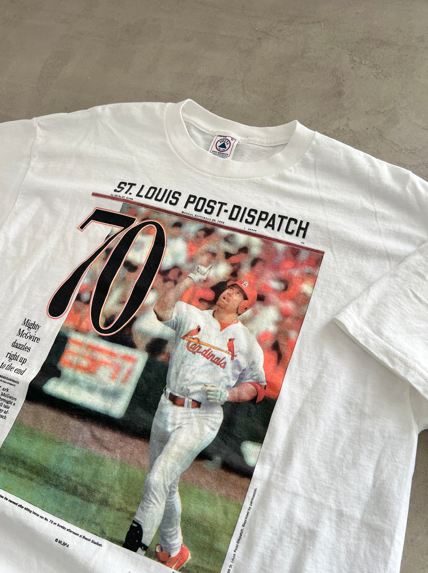 WHITE MLB ST. LOUIS CARDINALS BASEBALL TEE - 1990S -