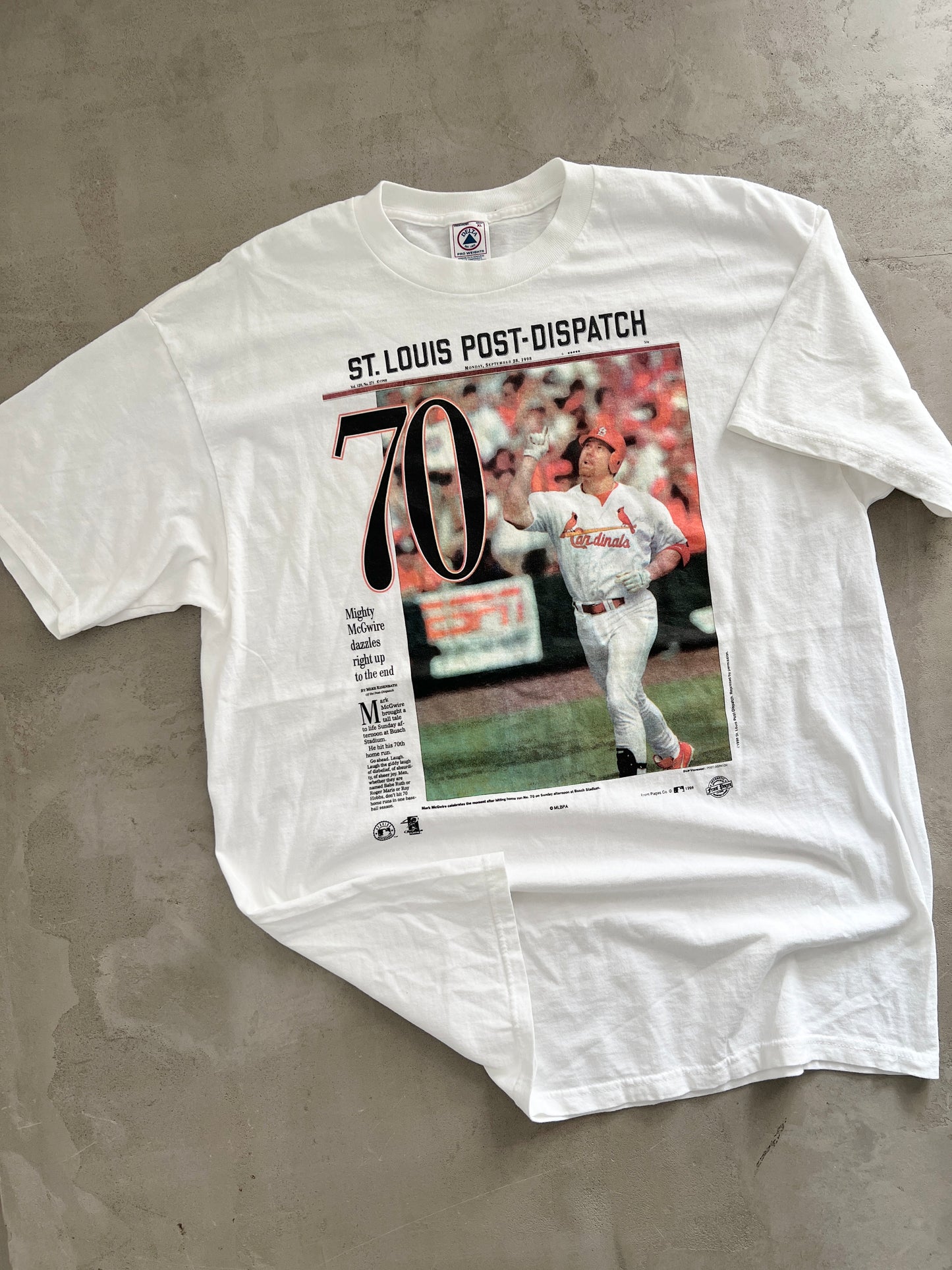 WHITE MLB ST. LOUIS CARDINALS BASEBALL TEE - 1990S -