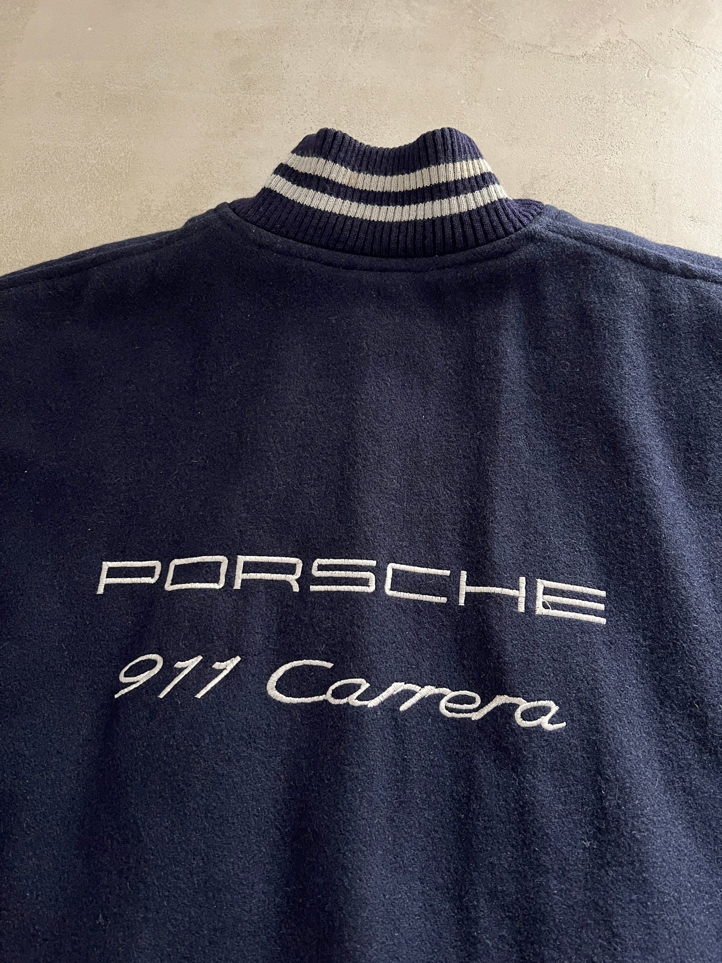 NAVY/BEIGE PORSCHE JACKET - 1990S - L