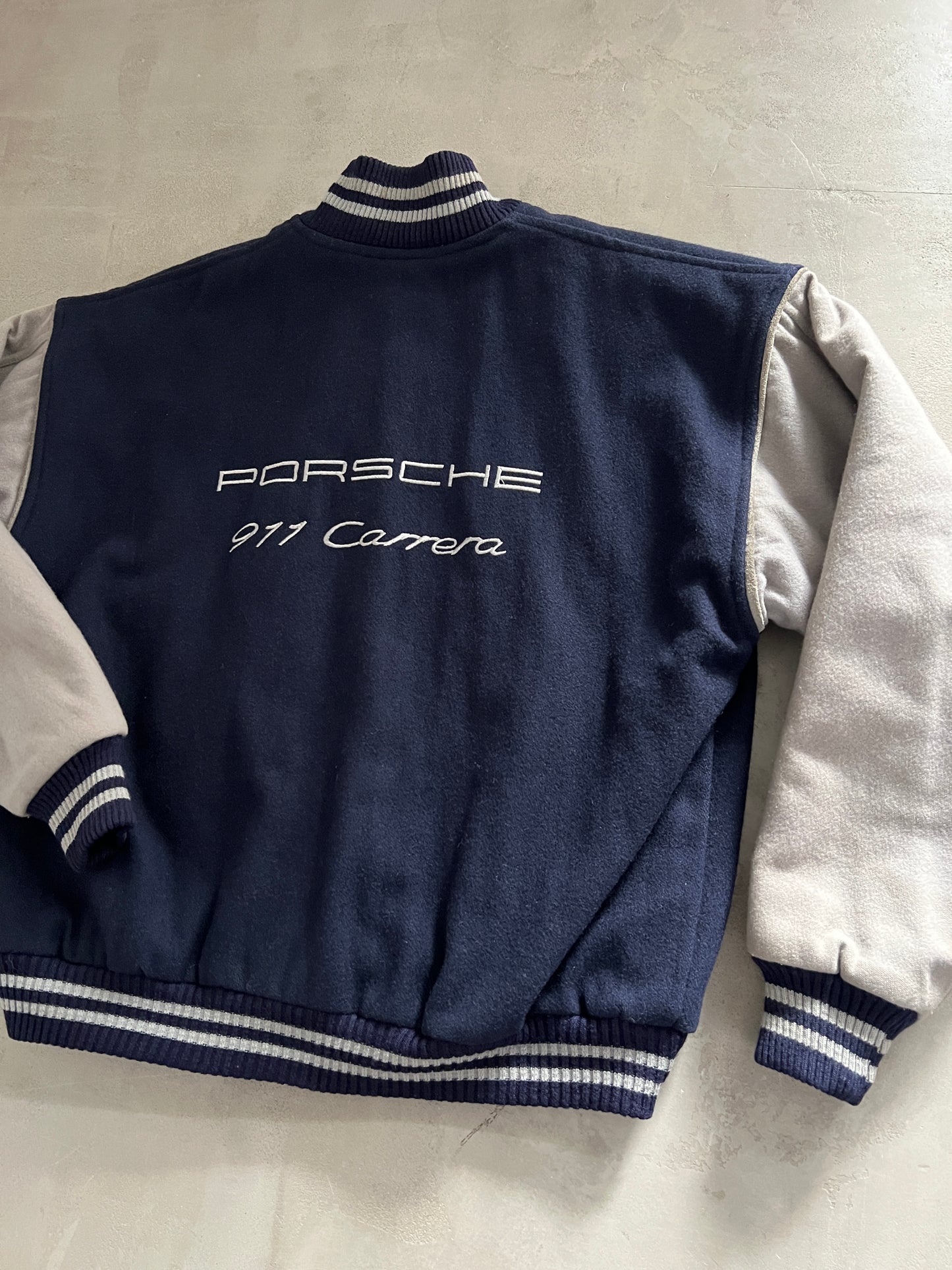 NAVY/BEIGE PORSCHE JACKET - 1990S - L