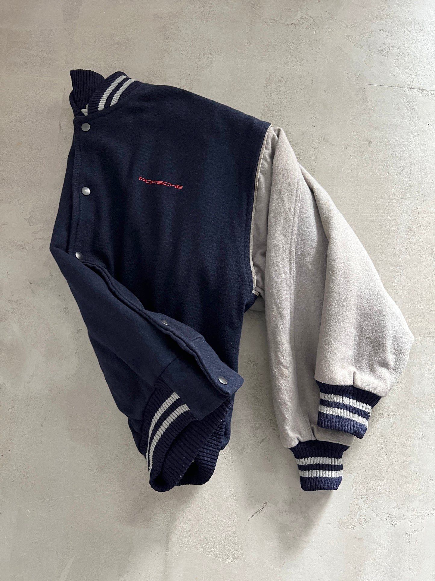 NAVY/BEIGE PORSCHE JACKET - 1990S - L