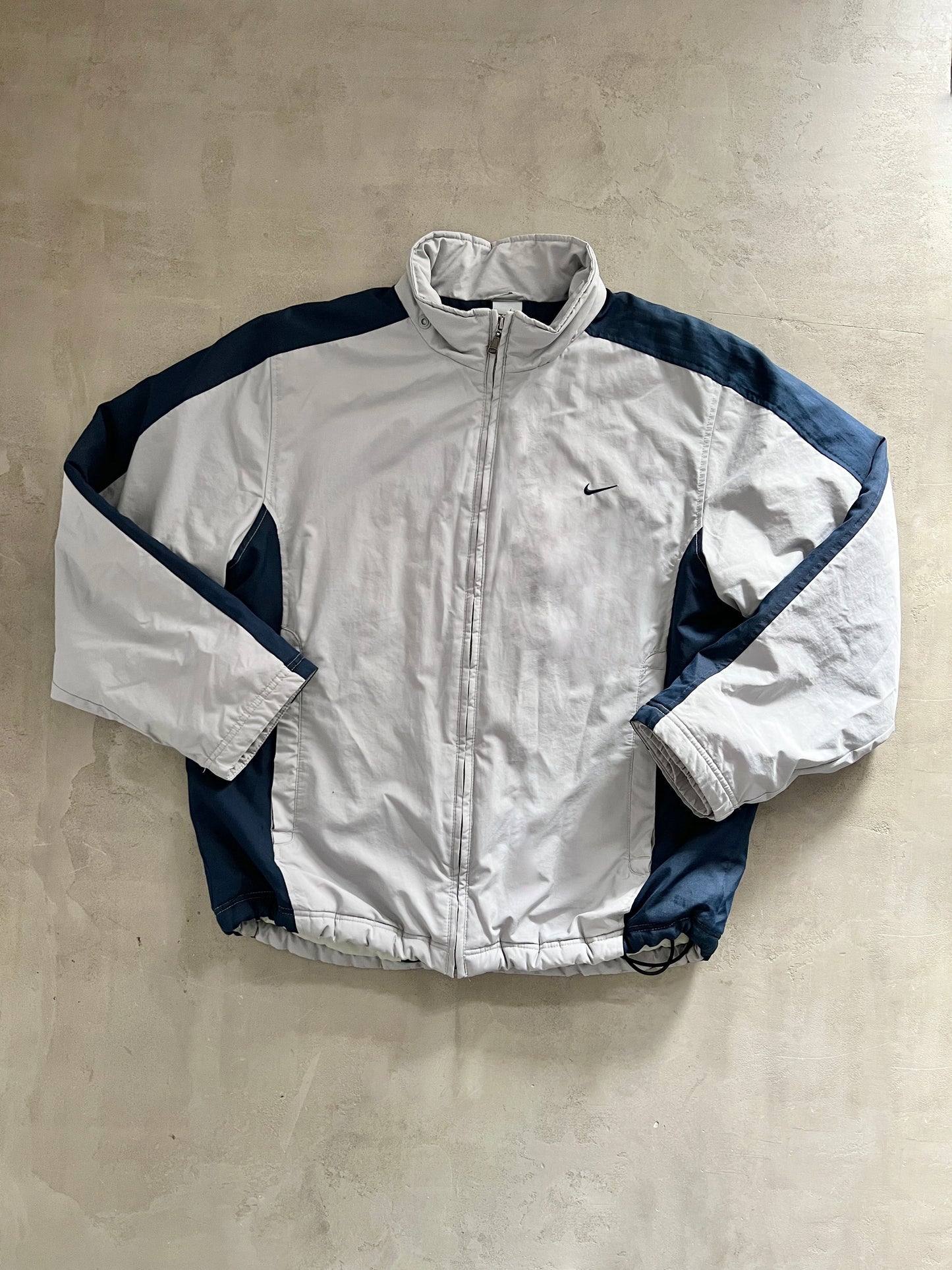 LIGHT BEIGE/NAVY NIKE FALL JACKET - 2000S - XL