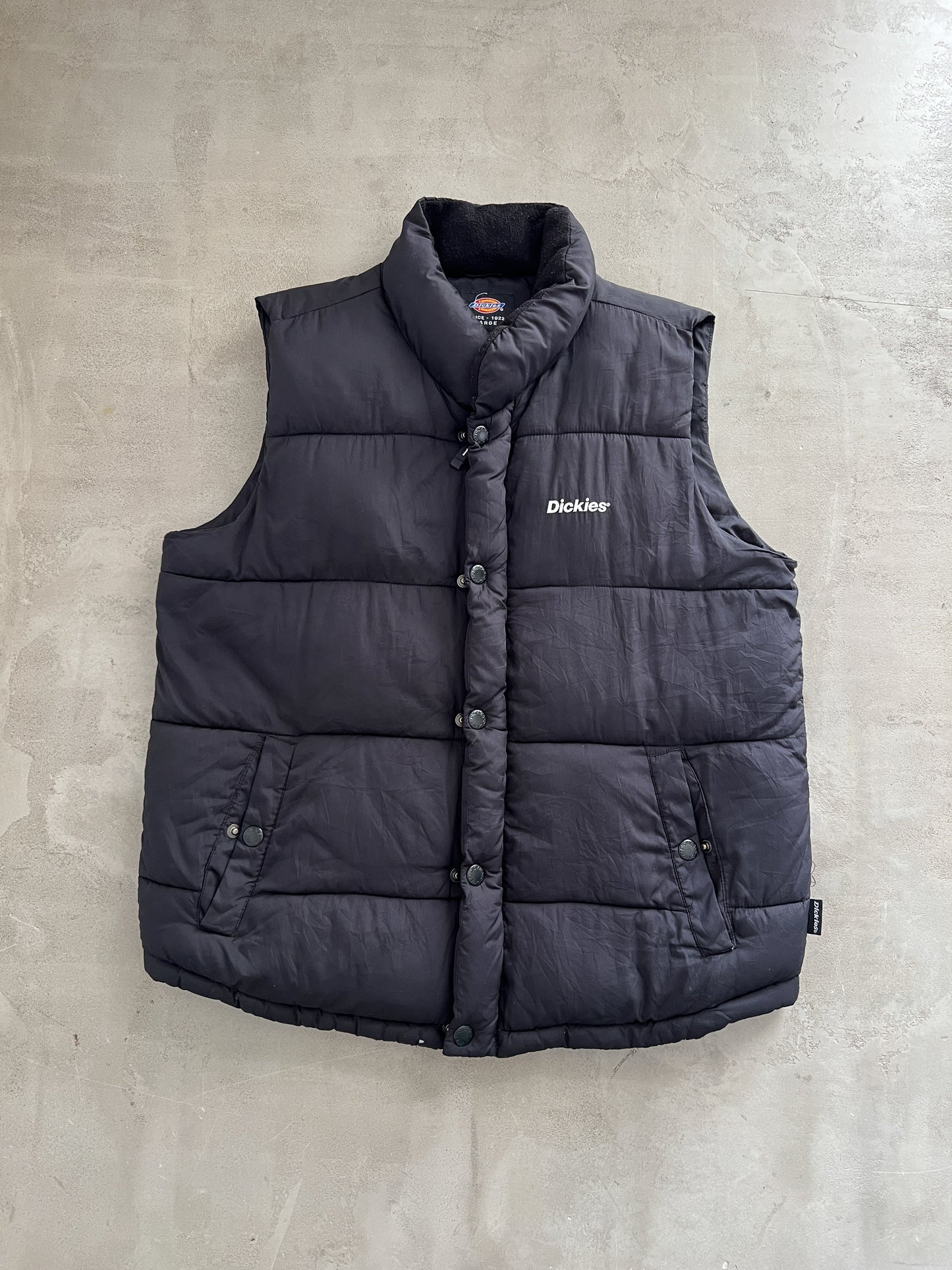 BLACK DICKIES PUFFER VEST - 2000S - L/XL