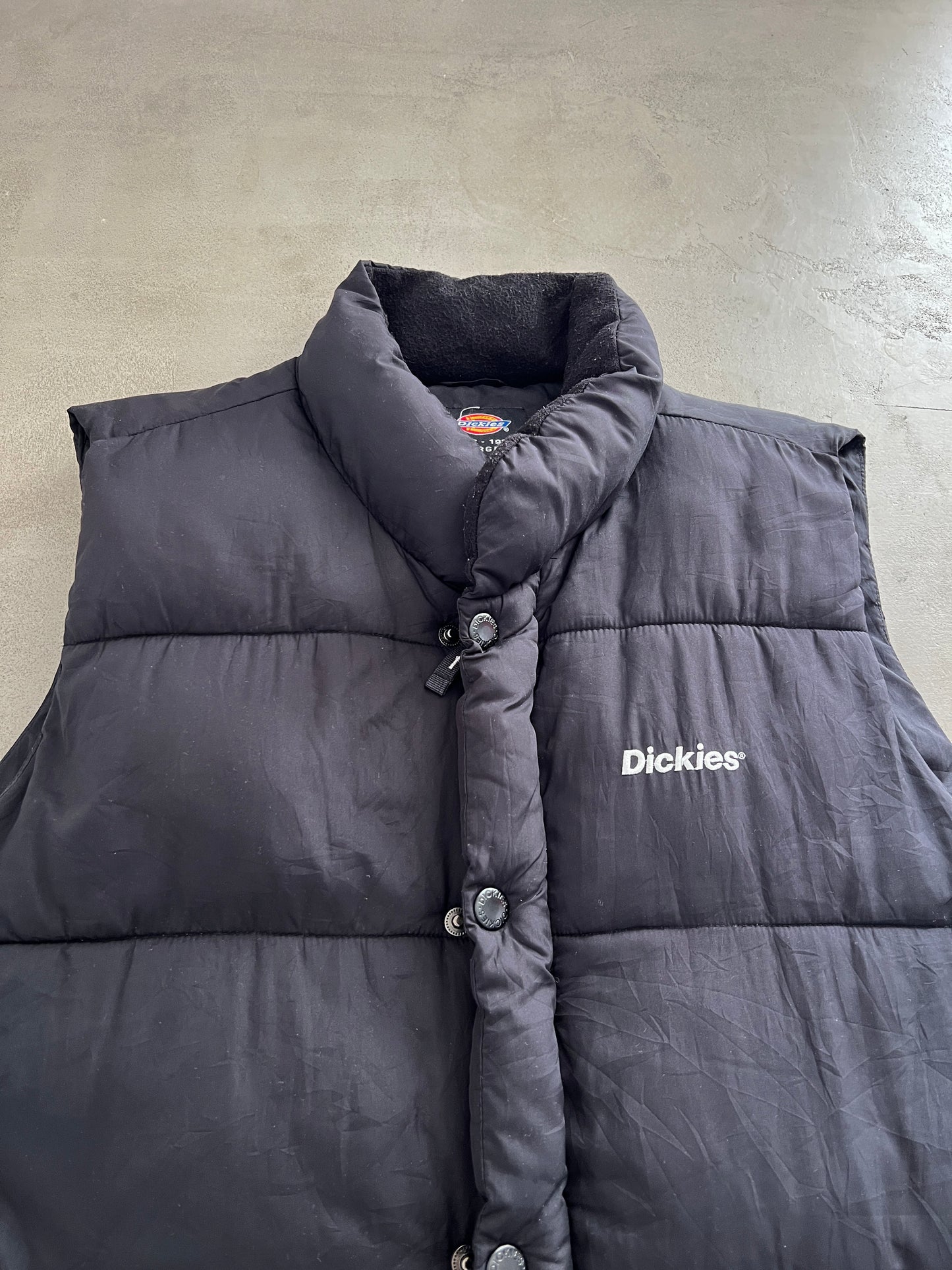 BLACK DICKIES PUFFER VEST - 2000S - L/XL