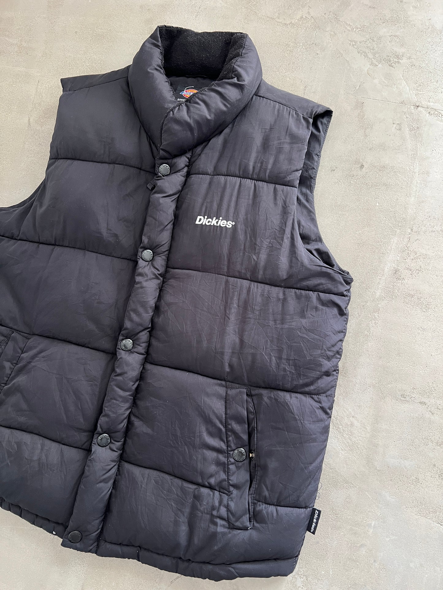 BLACK DICKIES PUFFER VEST - 2000S - L/XL