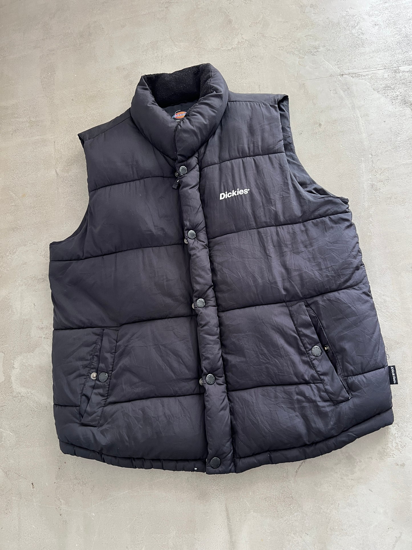 BLACK DICKIES PUFFER VEST - 2000S - L/XL