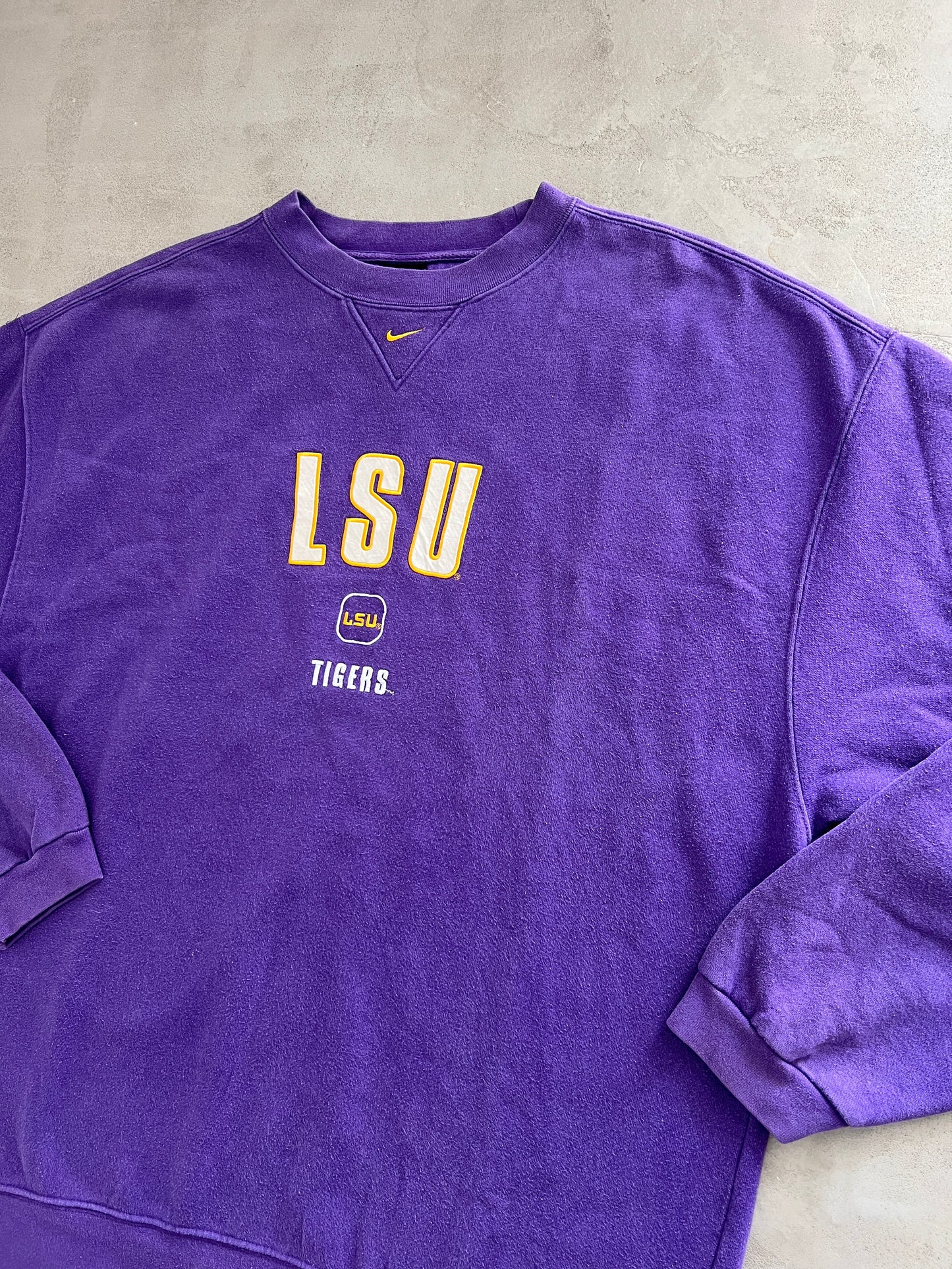 PURPLE NIKE LSU SWEATER - 1990S - XXL