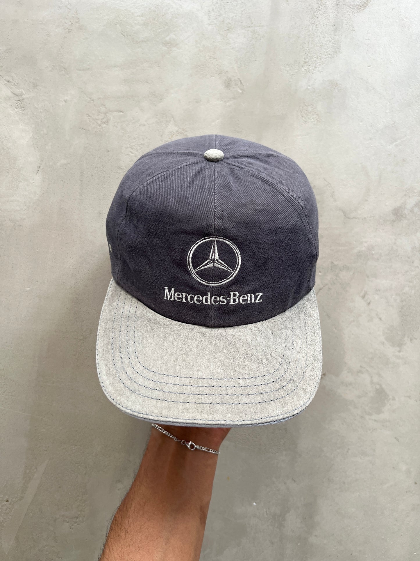 GREY TWO TONED MERCEDES BENZ CAP - 1990S