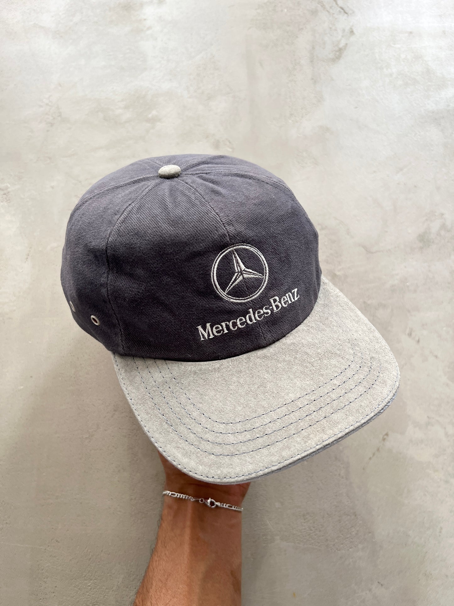 GREY TWO TONED MERCEDES BENZ CAP - 1990S