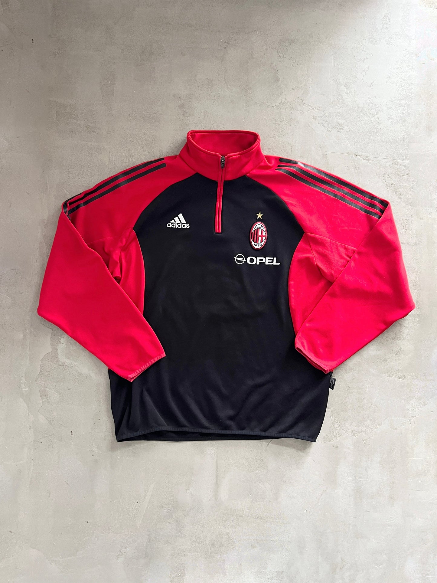 BLACK/RED AC MILAN HALFZIP - 2000S - L/XL