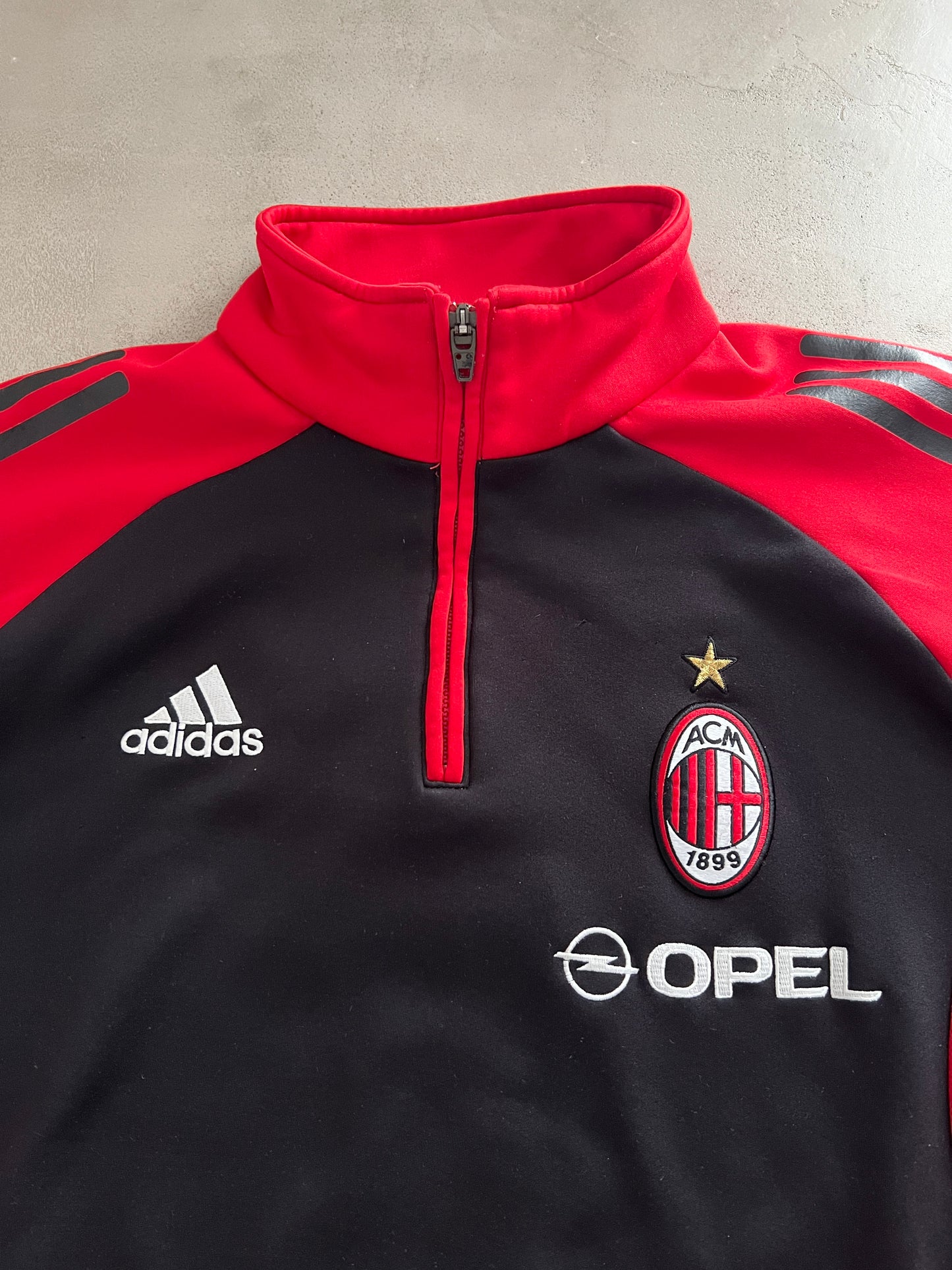 BLACK/RED AC MILAN HALFZIP - 2000S - L/XL