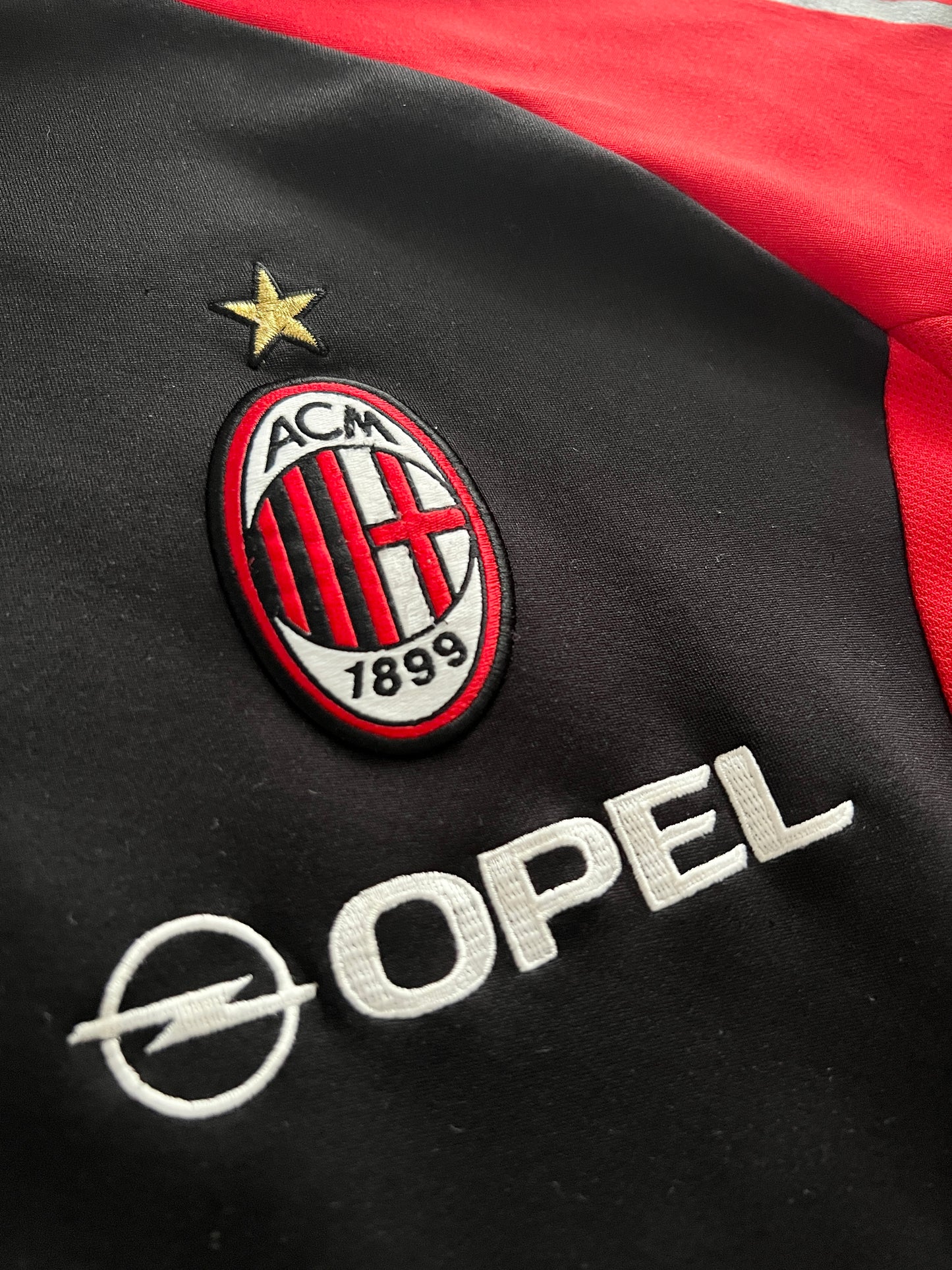 BLACK/RED AC MILAN HALFZIP - 2000S - L/XL