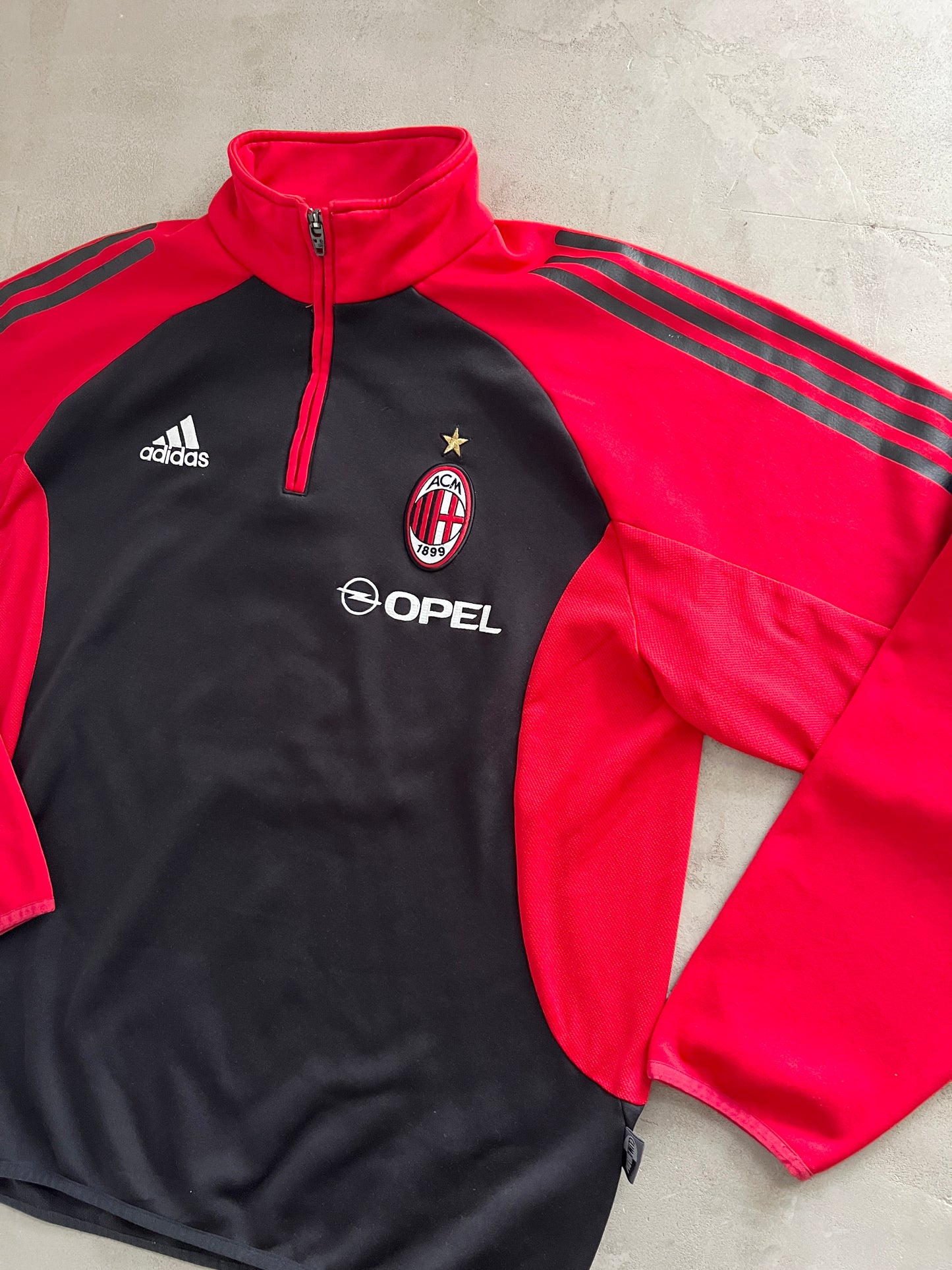 BLACK/RED AC MILAN HALFZIP - 2000S - L/XL