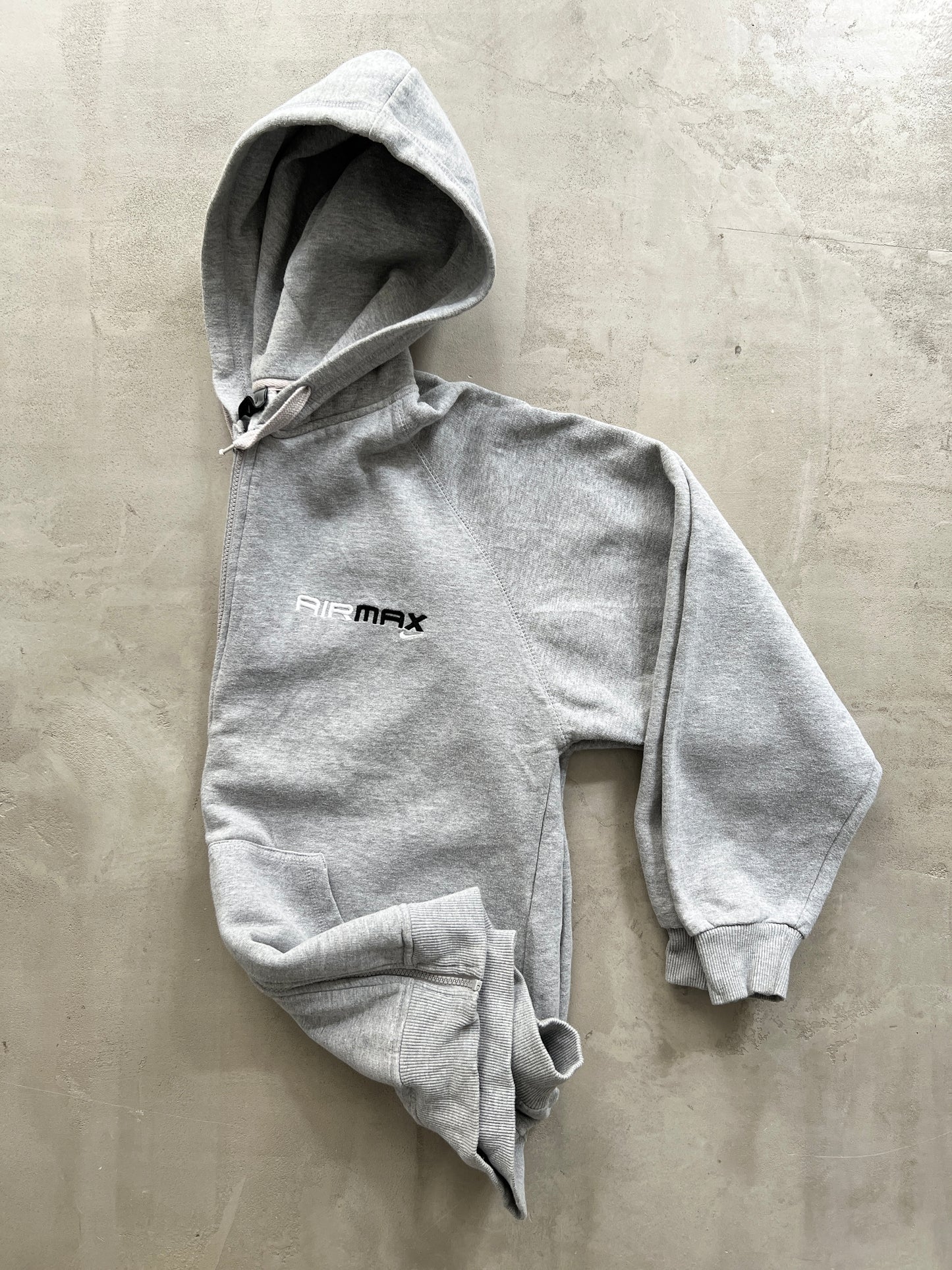 GREY NIKE AIR MAX ZIP UP HOODIE - L/XL