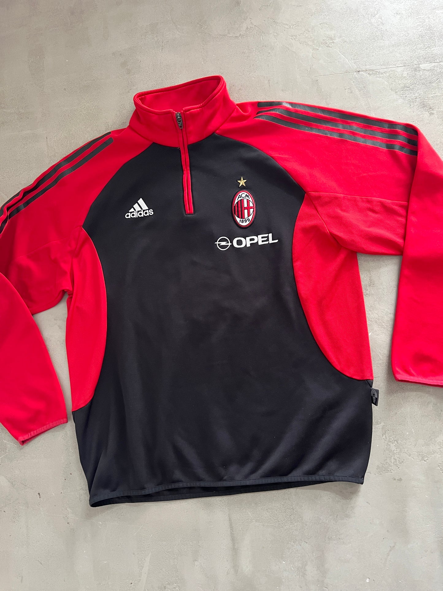 BLACK/RED AC MILAN HALFZIP - 2000S - L/XL