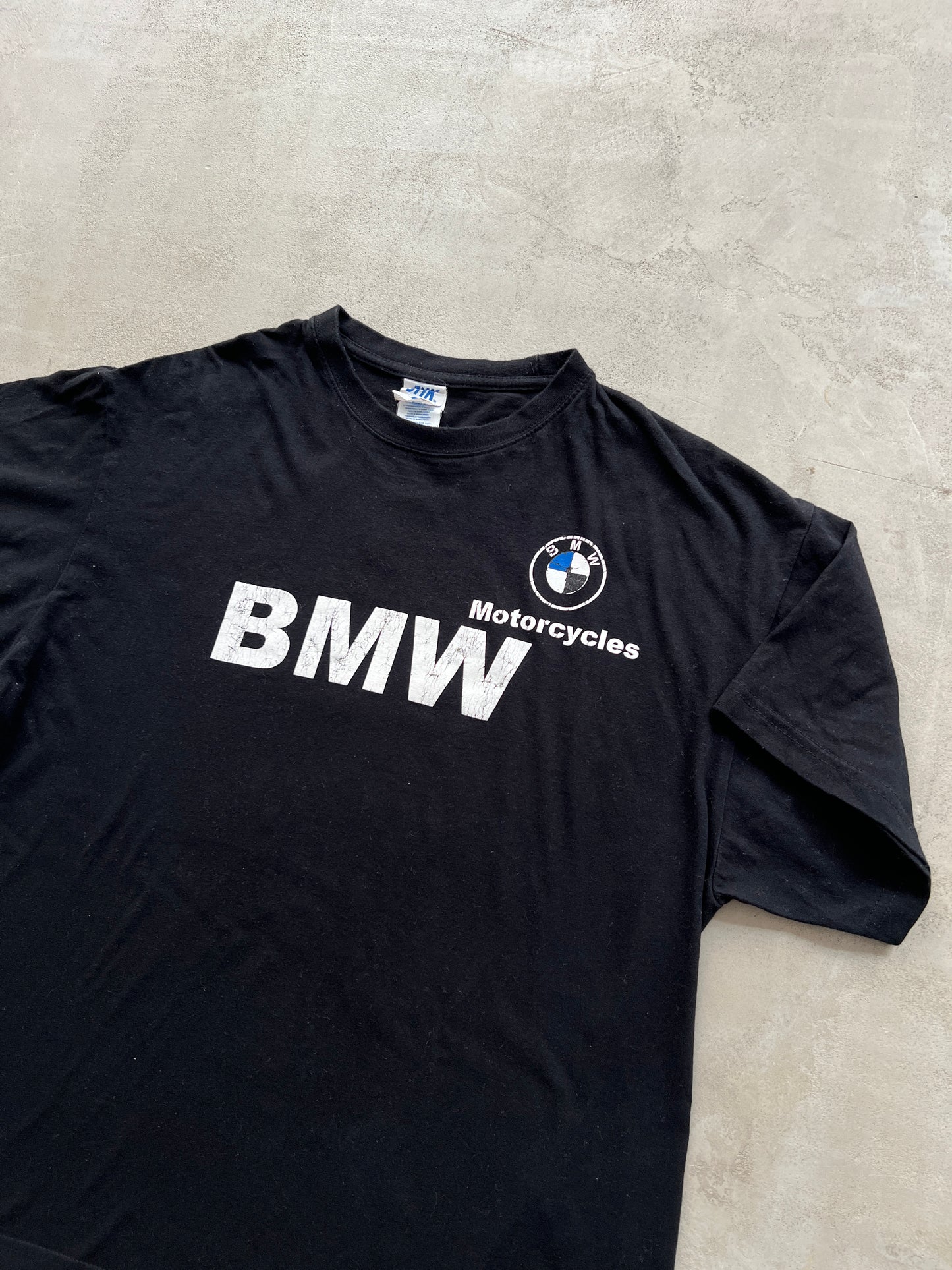 BLACK BMW MOTORCYCLES TEE - 1990S - S/M