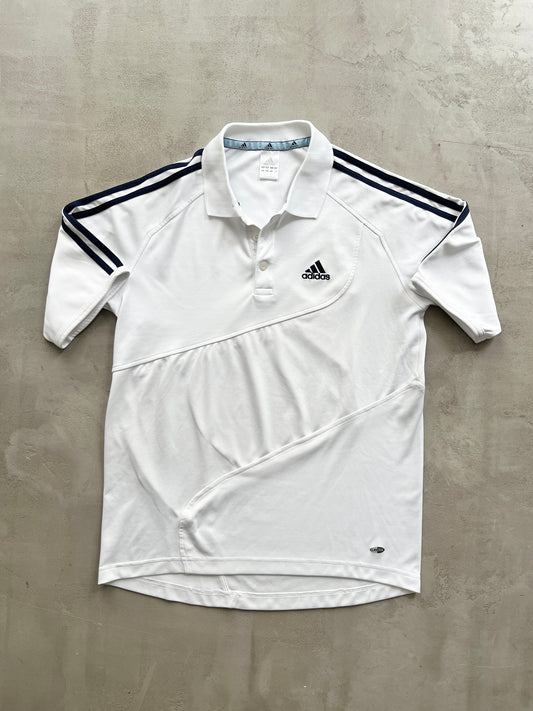 WHITE ADIDAS SPORTS POLO - 2000S - M