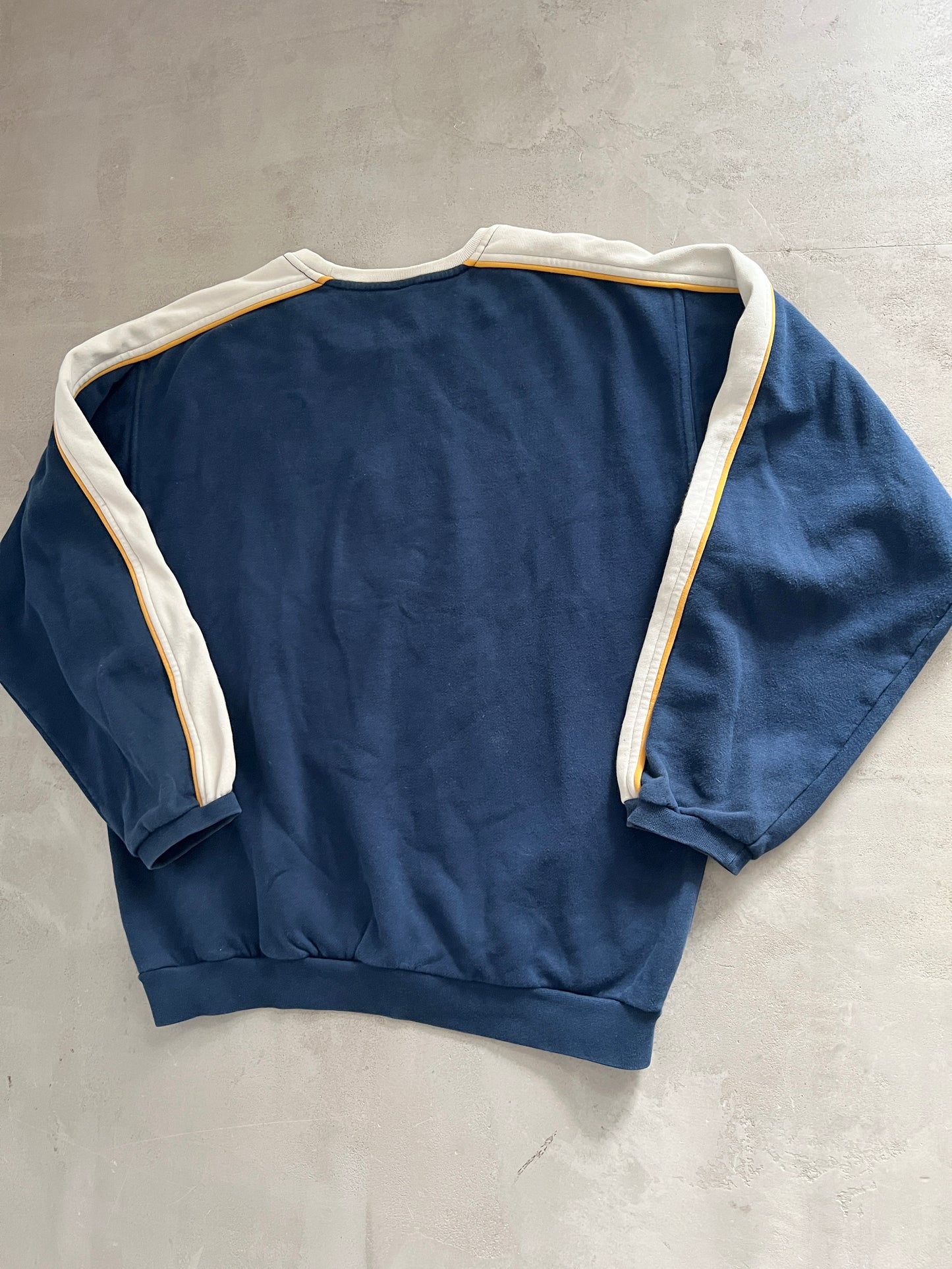 NAVY/BEIGE NIKE SWEATER - 1990S - M