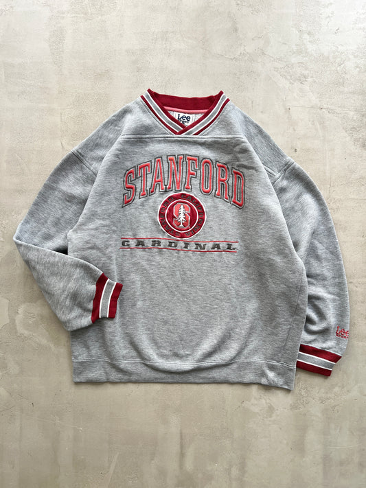 GREY/RED STANFORD SWEATER - 1990S - L