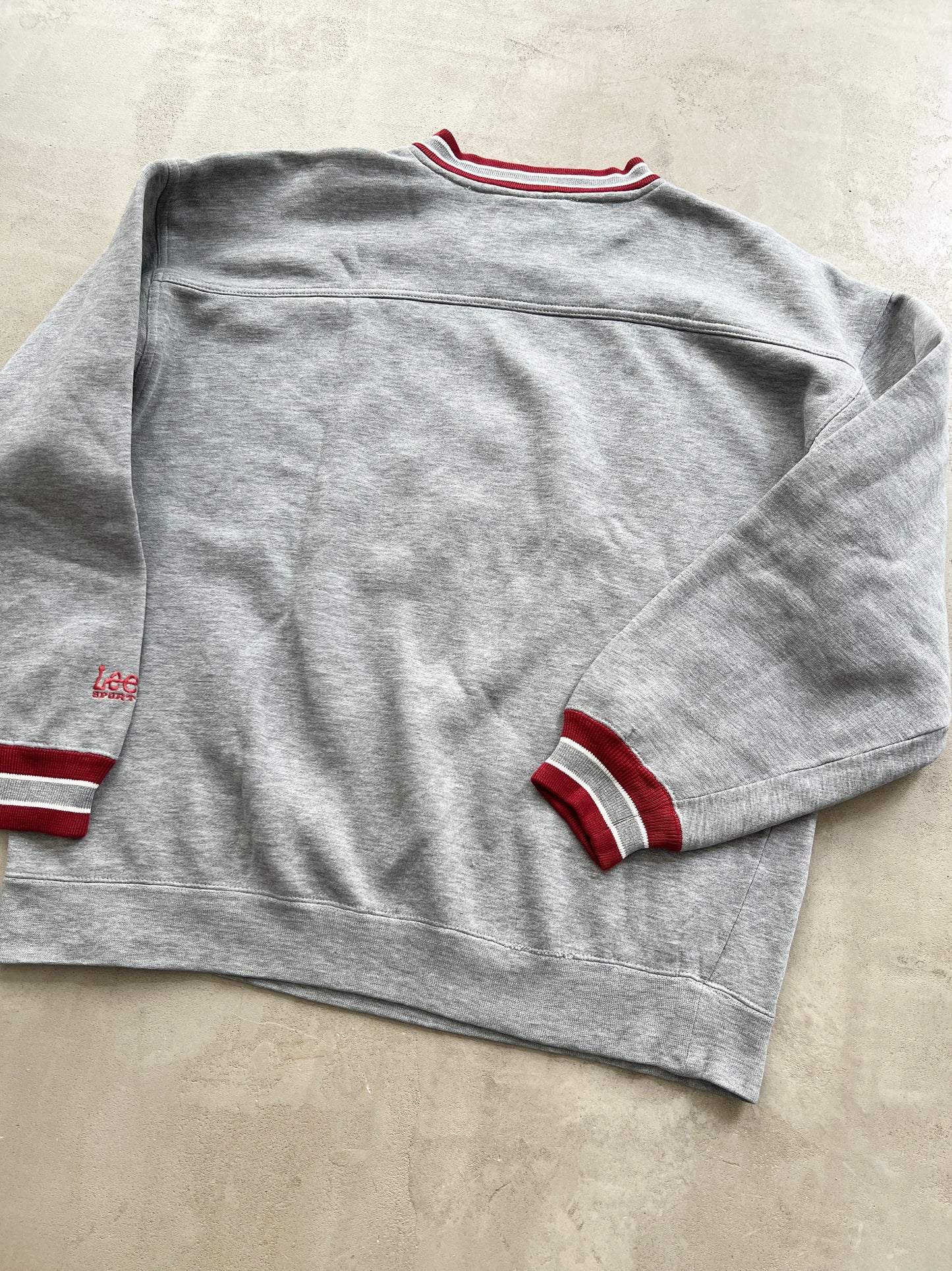 GREY/RED STANFORD SWEATER - 1990S - L