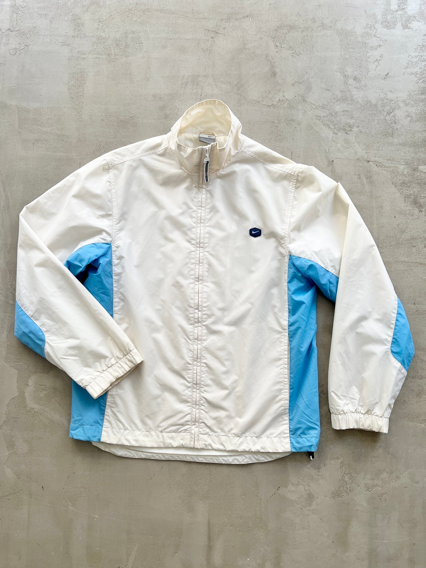 WHITE/BABY BLUE NIKE HEX TRACK JACKET - 2000S - M