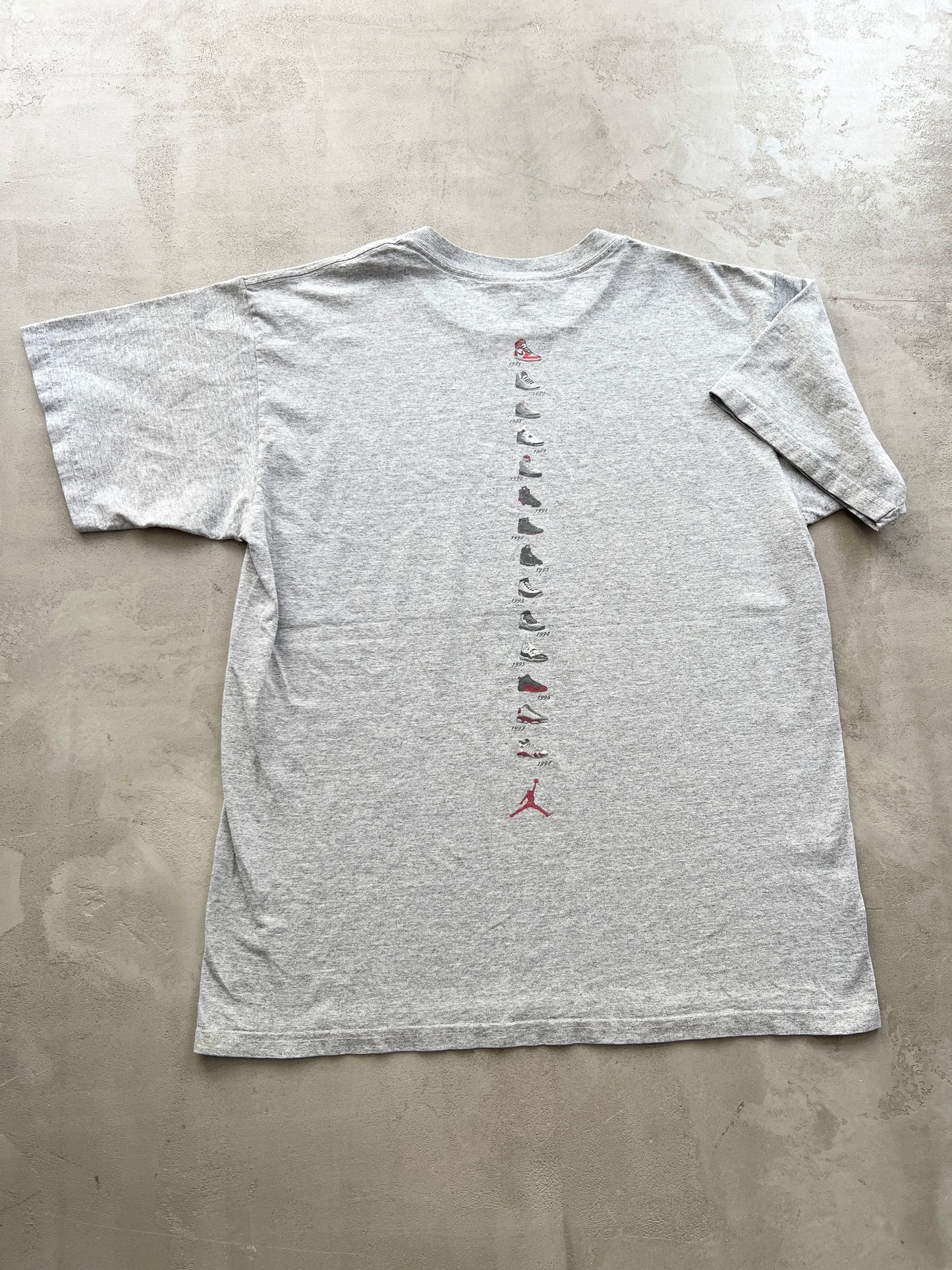 GREY AIR JORDAN TEE - 1990S - L