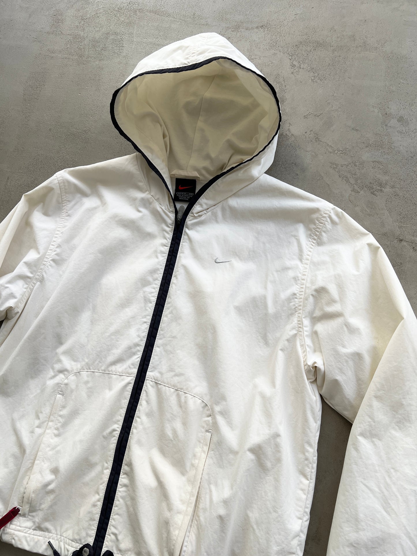 WHITE NIKE ZIP UP JACKET - 1990S - WMNS M/S