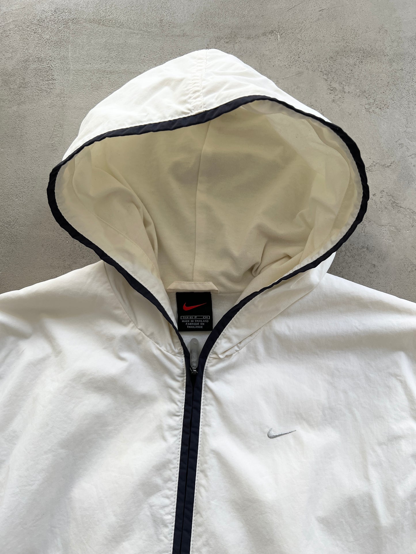 WHITE NIKE ZIP UP JACKET - 1990S - WMNS M/S