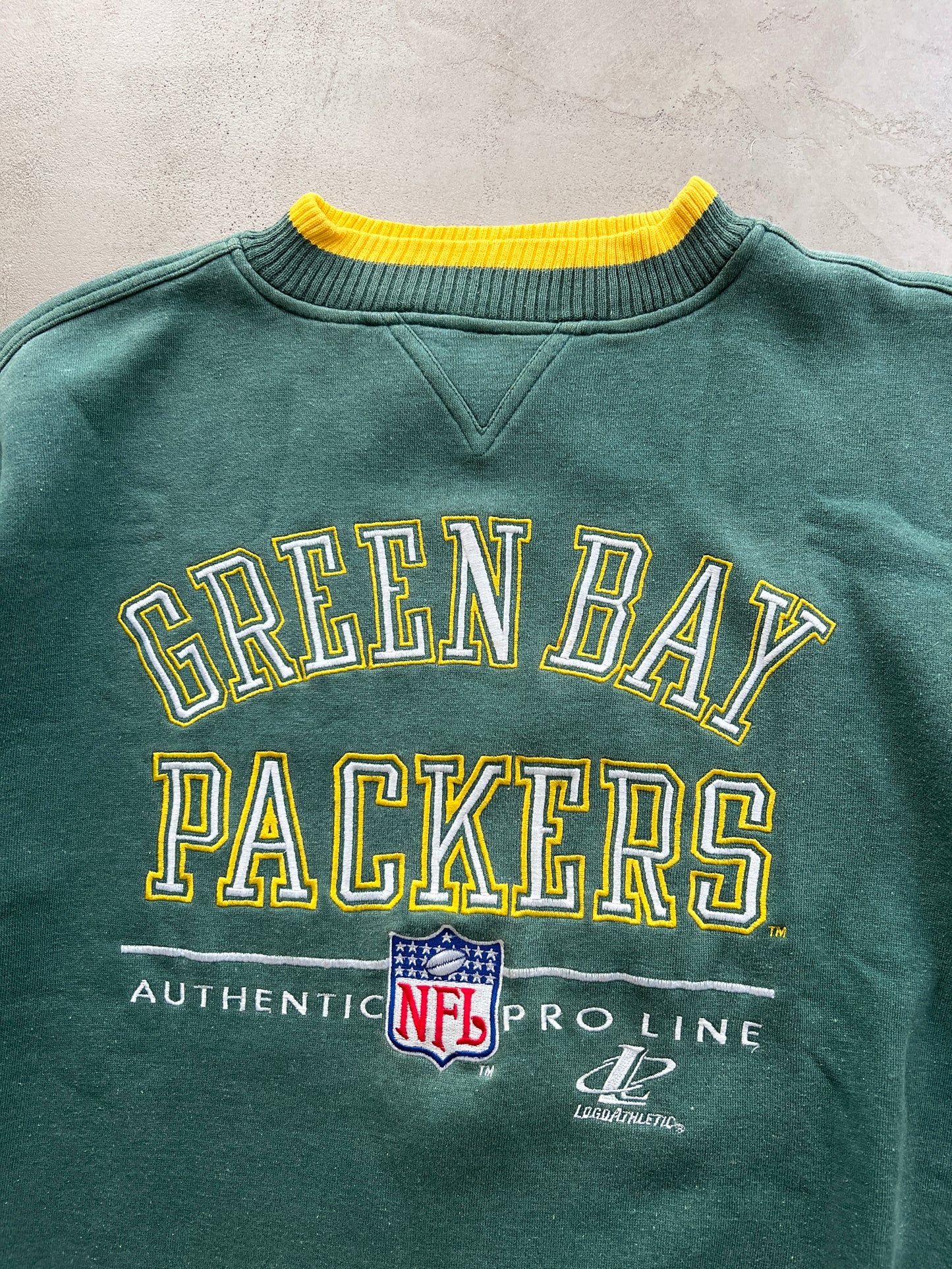 FADED GREEN BAY PACKERS NFL SWEATER - 1990S - M