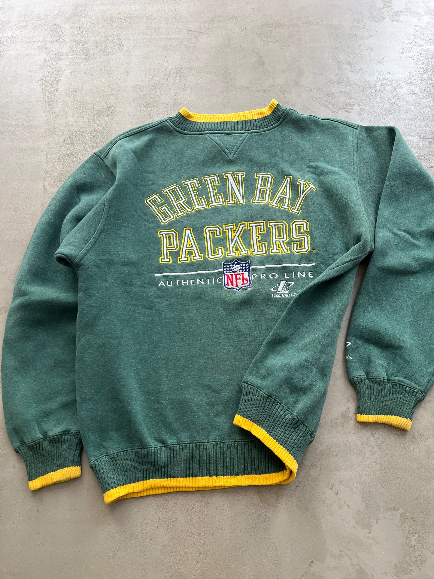 FADED GREEN BAY PACKERS NFL SWEATER - 1990S - M